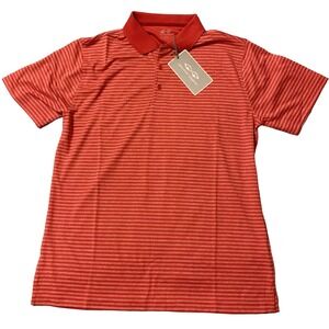 Snake Eyes Golf Polo Shirt Medium Men Heather Red Striped Silky Moisture Wicking
